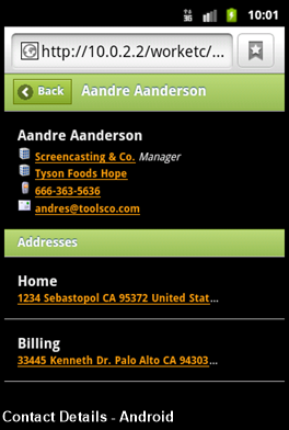 Contact Details - Android